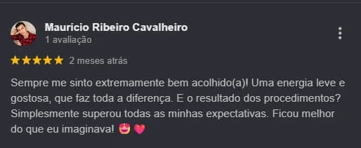 Avaliação pública no Google sobre atendimento da Dra. Luiza Lazzaretti 03
